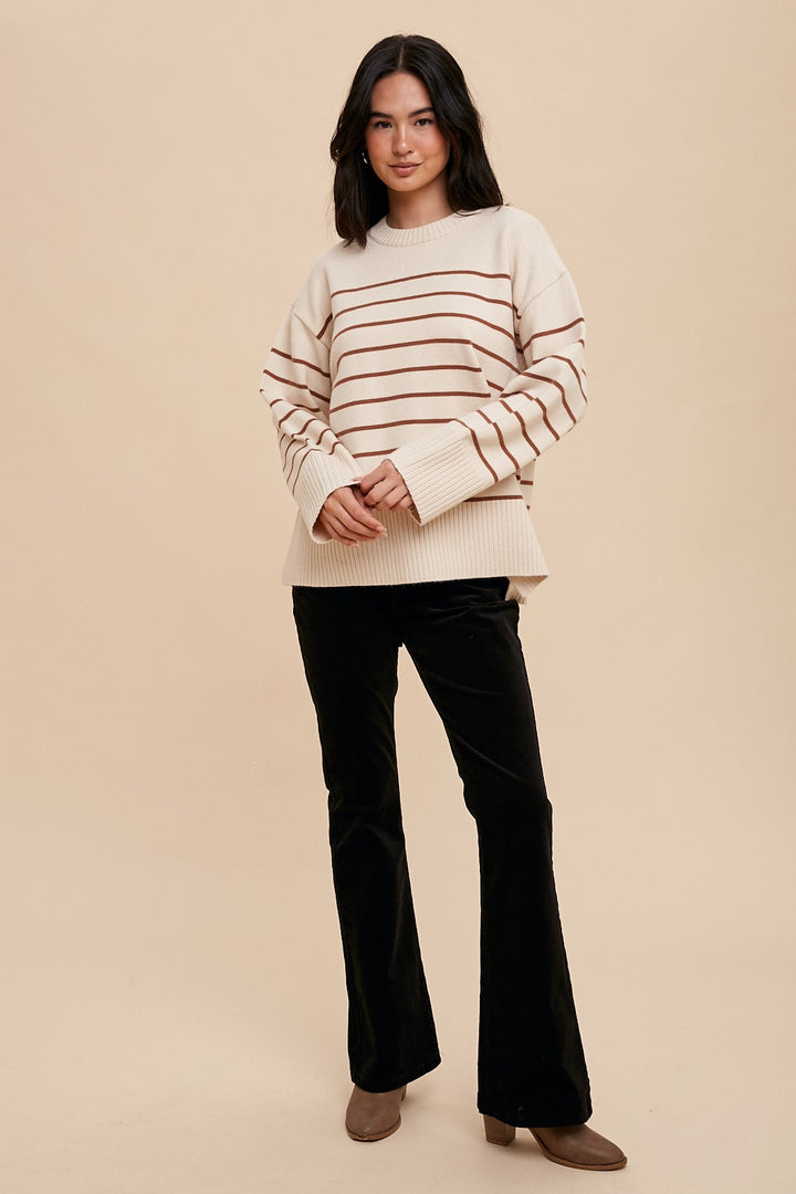 Viscose Striped Knitted Sweater (Ready to ship)