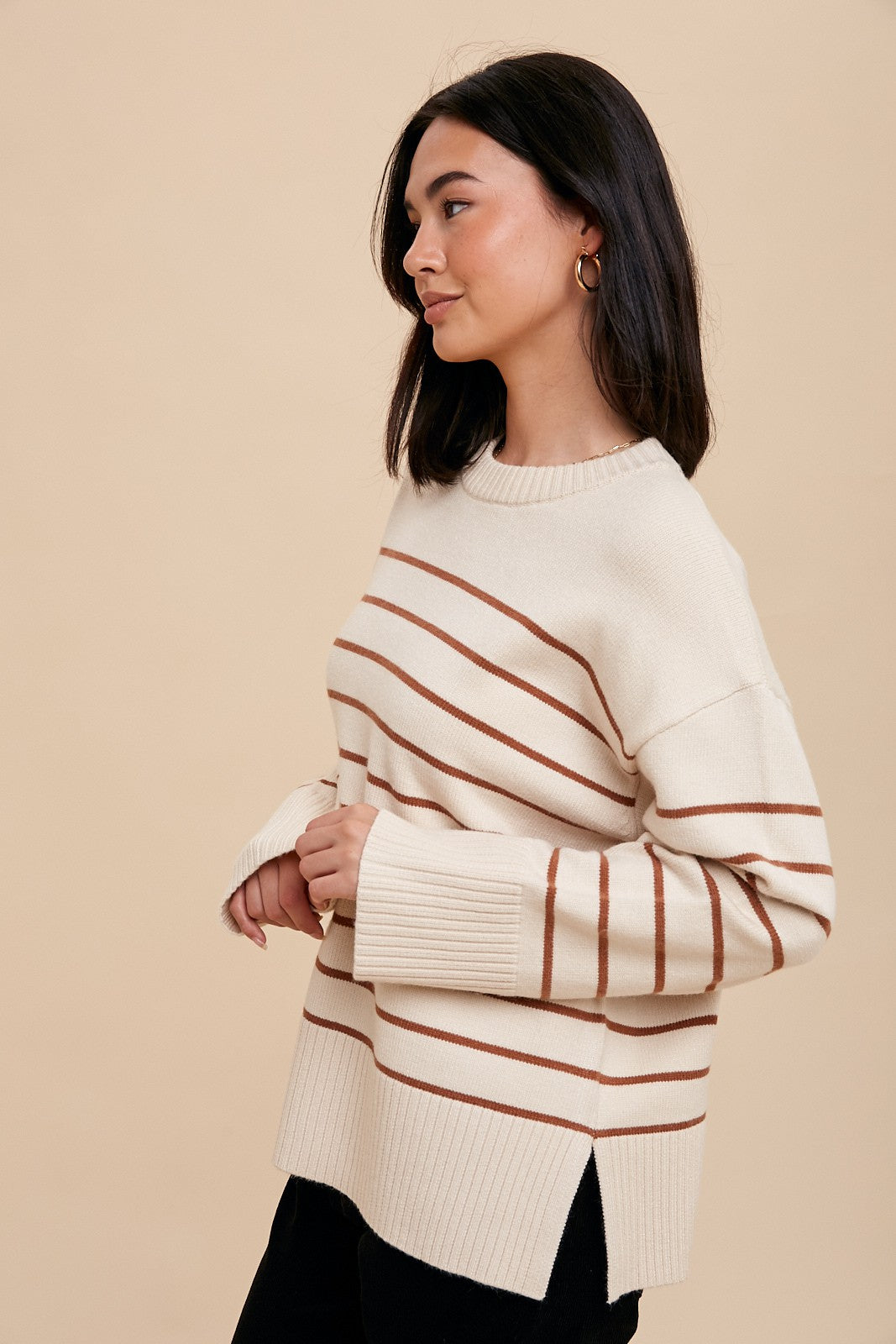 Viscose Striped Knitted Sweater (Ready to ship)