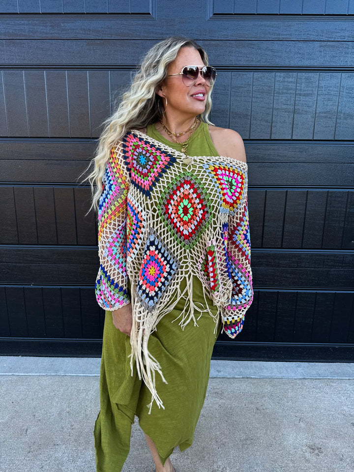 (Pre-Sale ETA: MID-APRIL) Boho Crochet Knit Tops