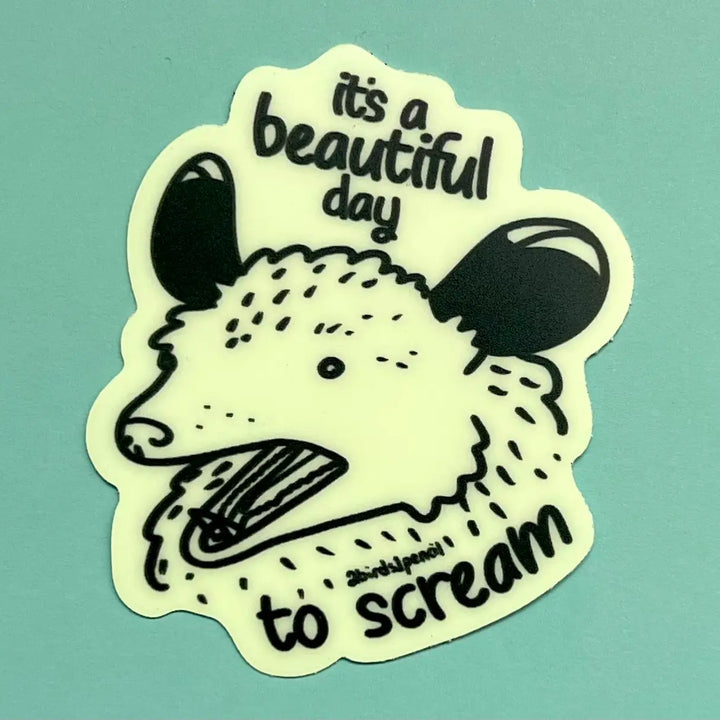 Glow in the Dark Possum Sticker (Ready To Ship)