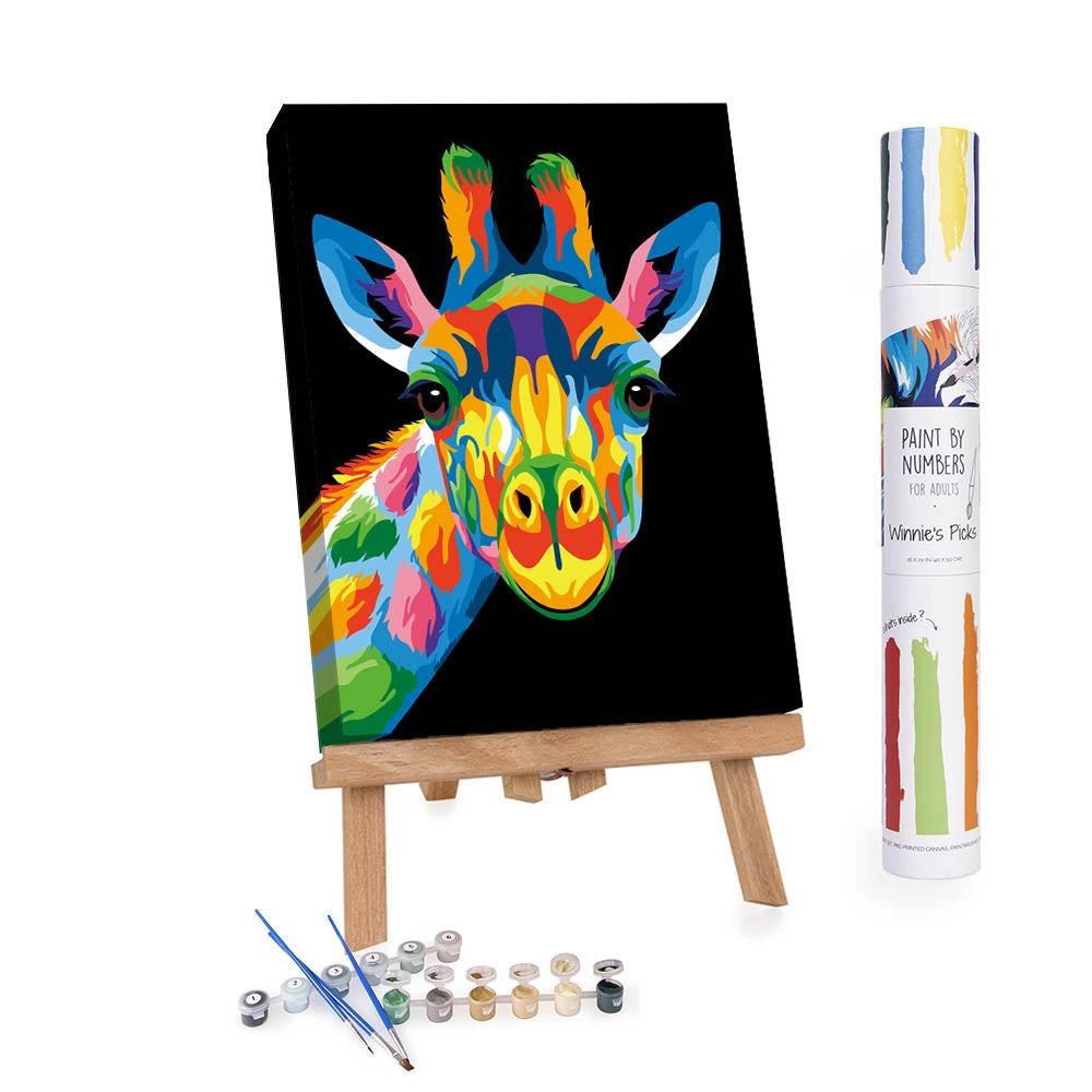 (Pre-Sale ETA: Early OCT) Colorful Giraffe Kit [paint by number kits]