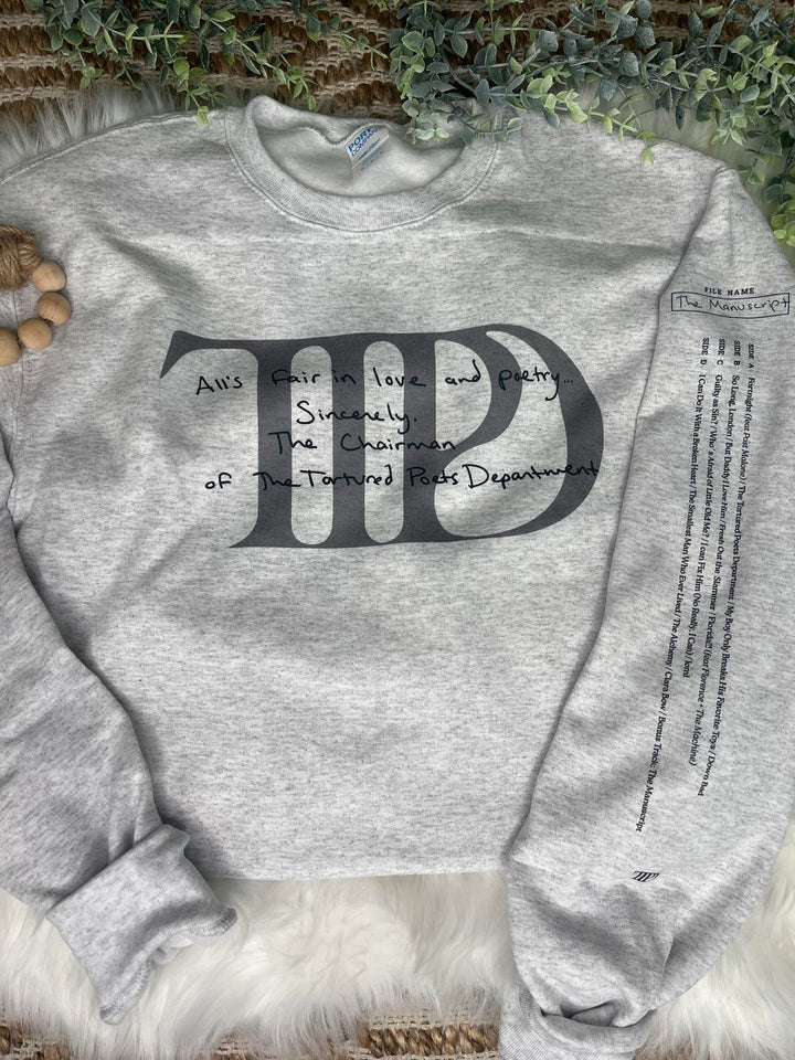 Tortured Poets Department Graphic Sweatshirt (Ready to ship)