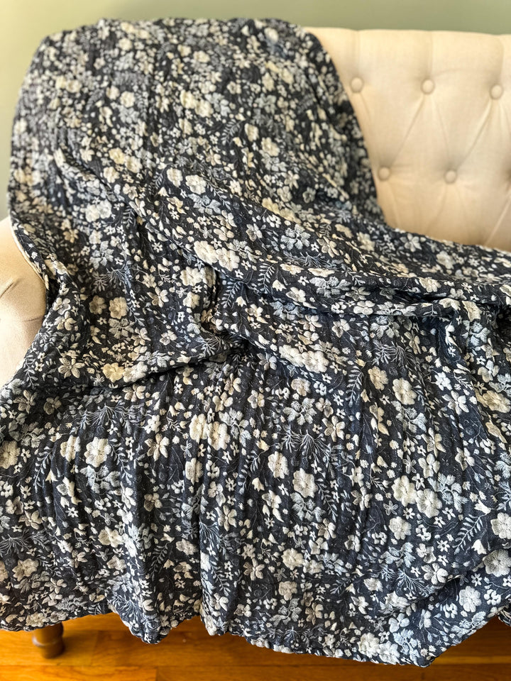 Printed Muslin Blankets - Embroidered Effects (Ready To Ship)