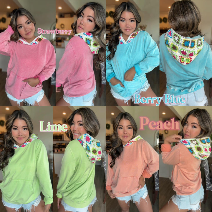 Sia Crochet Ash Wash Hoodies - SUMMER Colors (Ready To Ship)