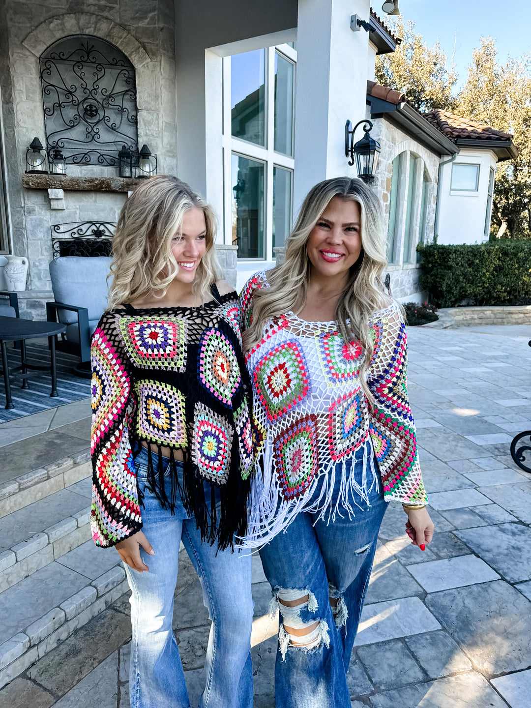 (Pre-Sale ETA: MID-APRIL) Boho Crochet Knit Tops