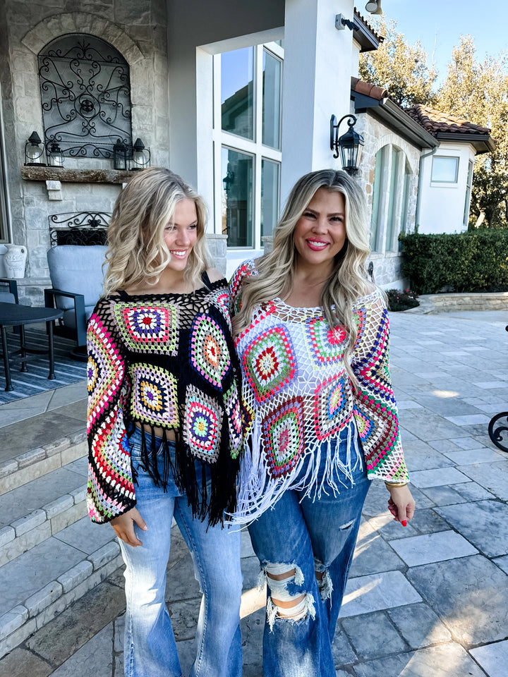 (Pre-Sale ETA: MID-APRIL) Boho Crochet Knit Tops