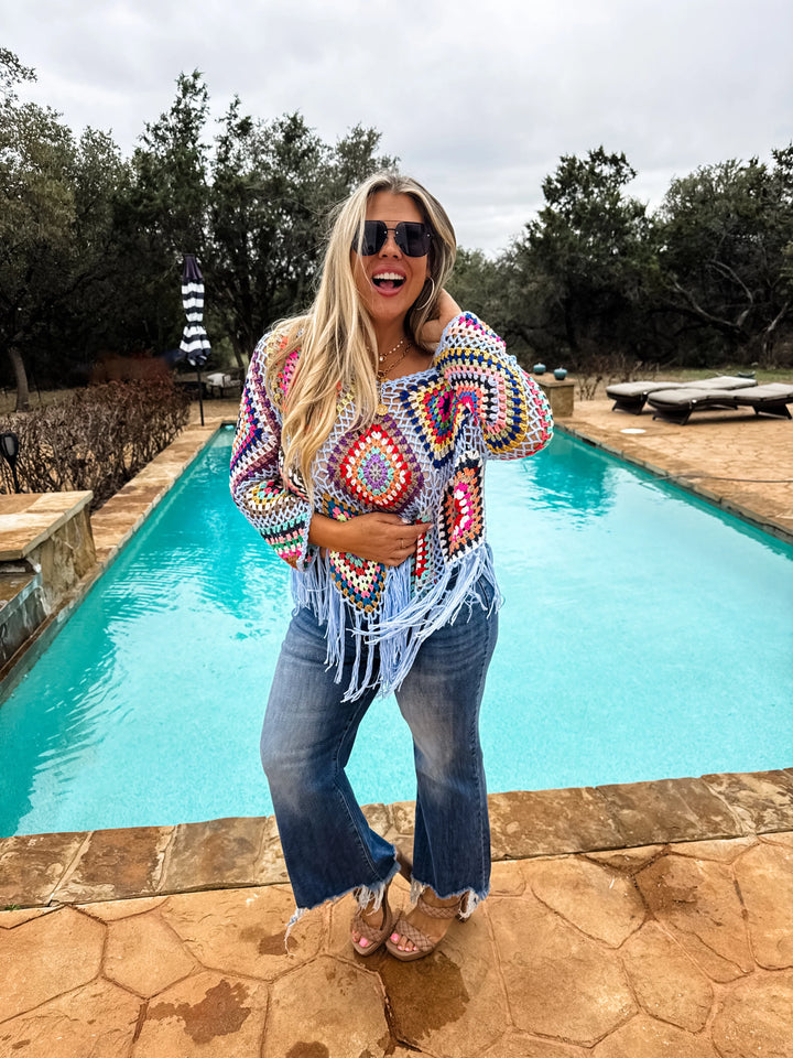 (Pre-Sale ETA: MID-APRIL) Boho Crochet Knit Tops