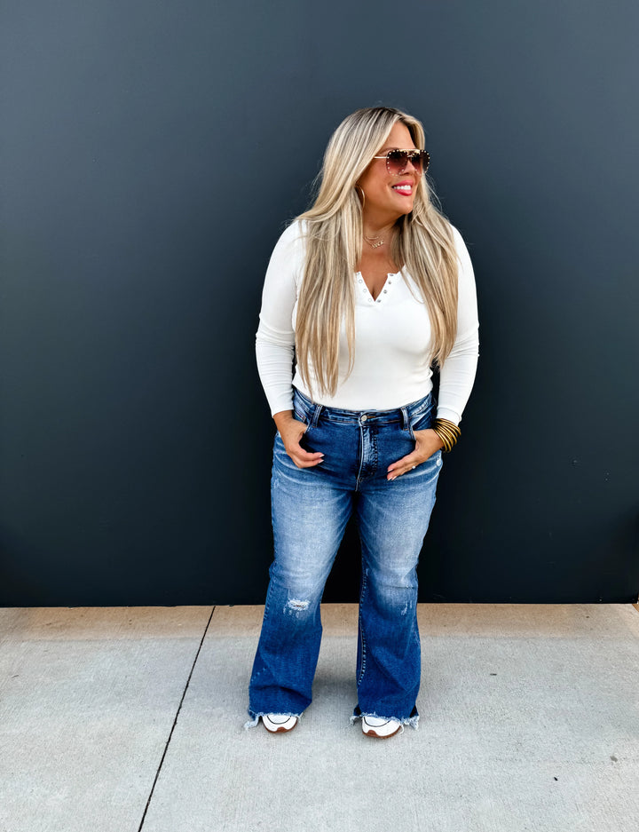 Rebel Tummy Control Flare Jeans (Ready To Ship)