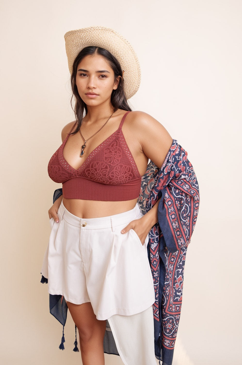 Curvy Waistband Loop Lace Brami Bralette