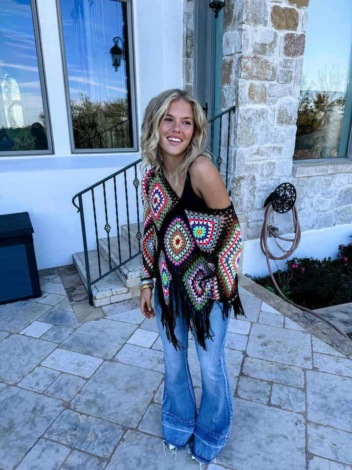 (Pre-Sale ETA: MID-APRIL) Boho Crochet Knit Tops