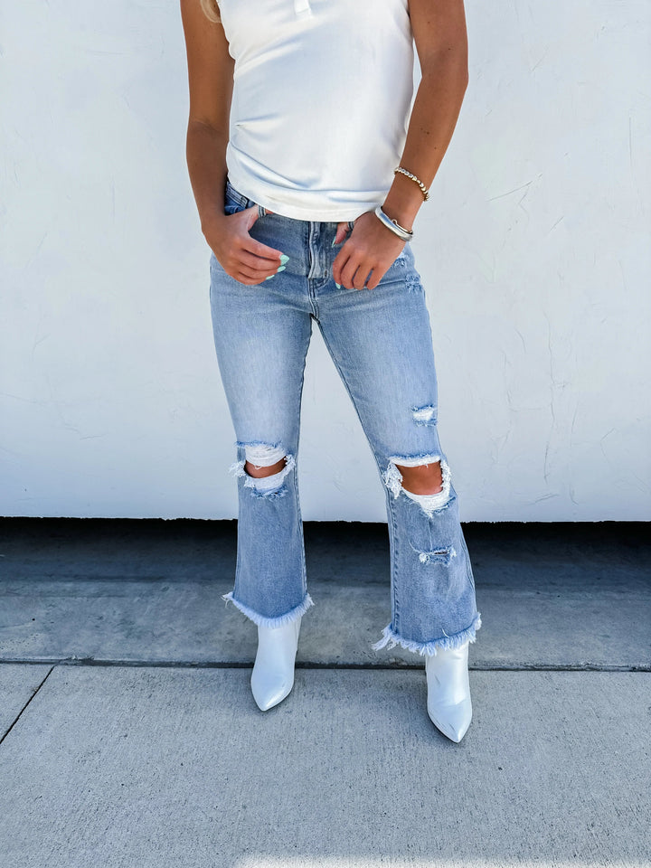 Lucy Distressed Crop Jeans (ready to ship)