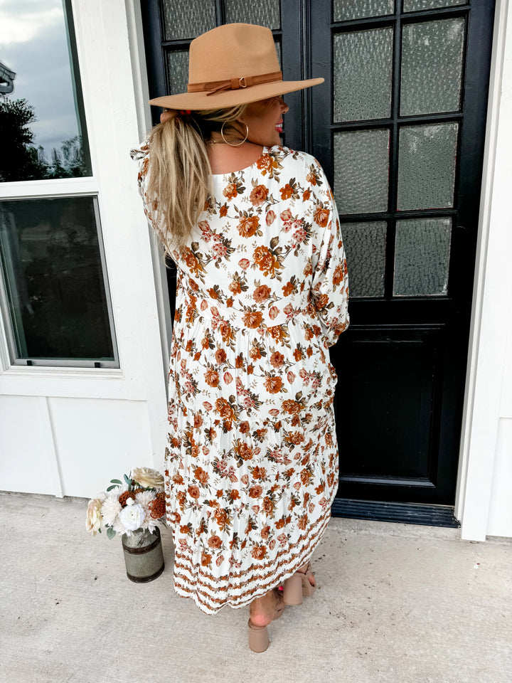 Kora Fall Floral Dress (Ready To Ship)