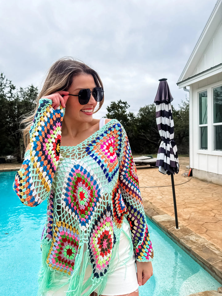 (Pre-Sale ETA: MID-APRIL) Boho Crochet Knit Tops