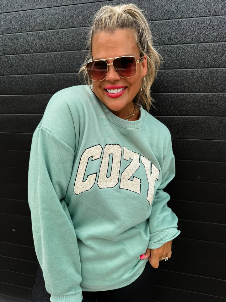 COZY LIVE-IN Sherpa Patch Sweatshirts (Ready To Ship)