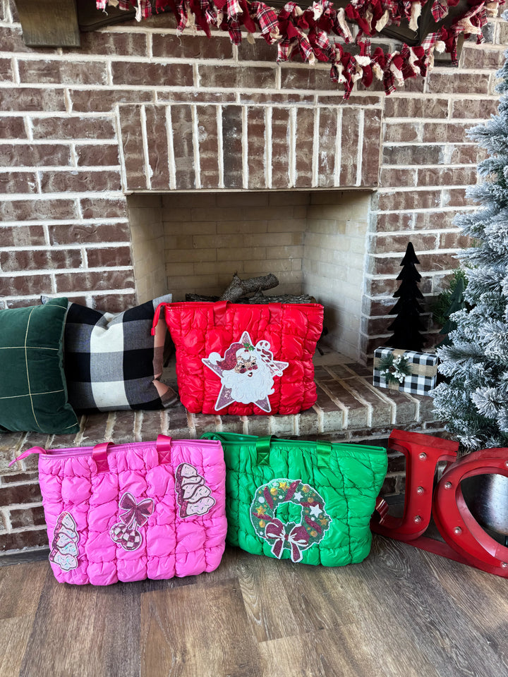 Holiday Puffer Bag in Three Colors (Ready to ship)