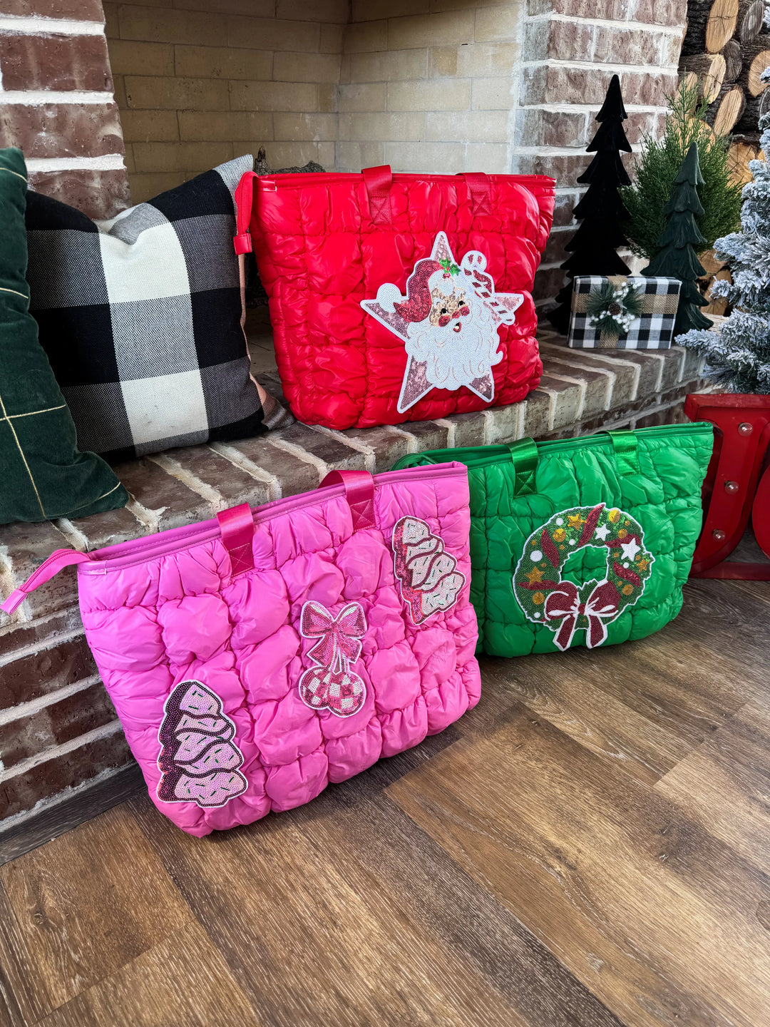 Holiday Puffer Bag in Three Colors (Ready to ship)