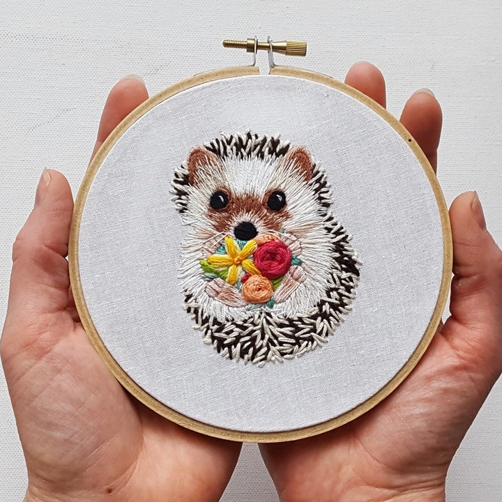 Hedgehog Embroidery Kit (Ready To Ship)