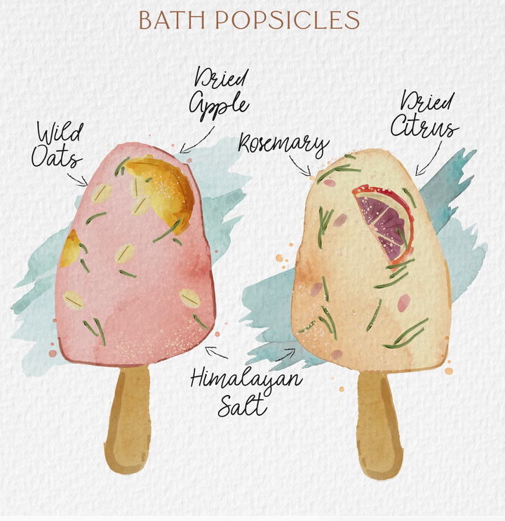 Botanical Bath Clay Pops with Dried Fruit and Epsom Salt (Ready To Ship)