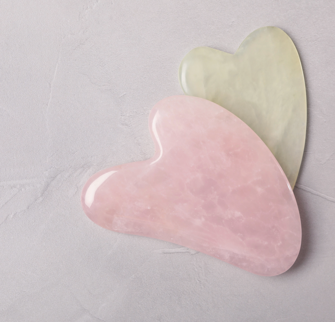 Gua Sha Stone Facial Massage Tool - Rose Quartz & Jade (Ready To Ship)