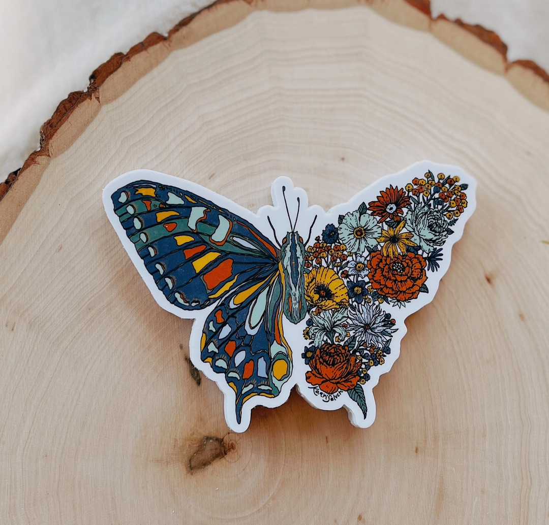 (Pre-Sale ETA: About 3w) Blooming Butterfly - Waterproof Floral Sticker [Nature Stickers MAY '24]