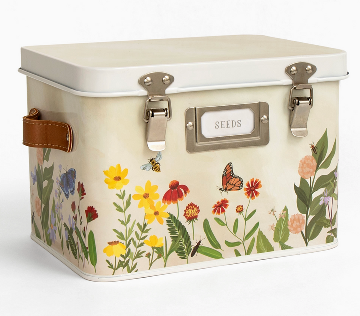 (Pre-Sale ETA: About 3w) Wildflower Botanicals Tin Seed Storage Box [Plant Themed Home + More]