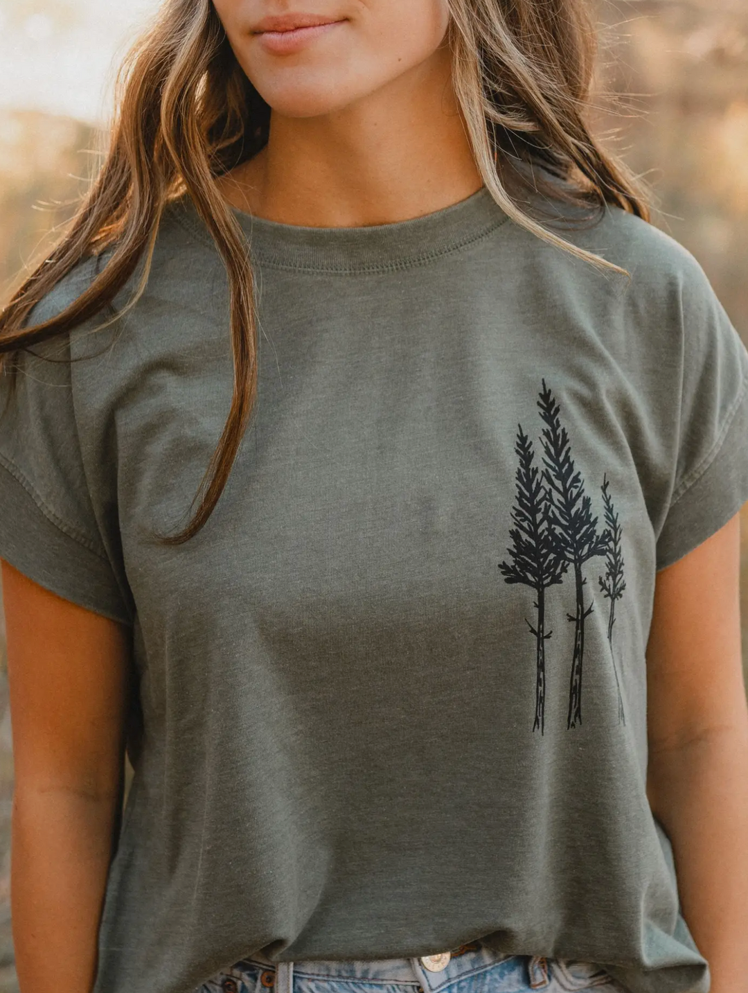 Rustic Three Tree Ladies Relaxed Tee (Ready To Ship)