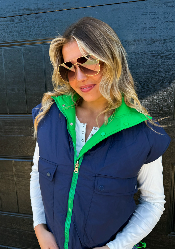 Maddox Reversible Puffer Vest (Ready to ship)