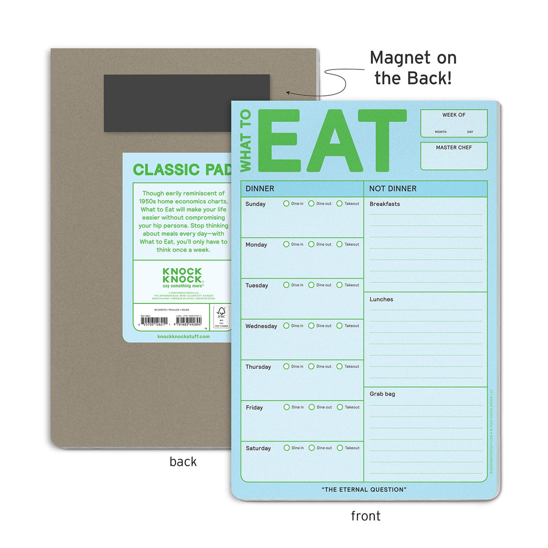 What to Eat Pad with Magnet (Ready to ship)