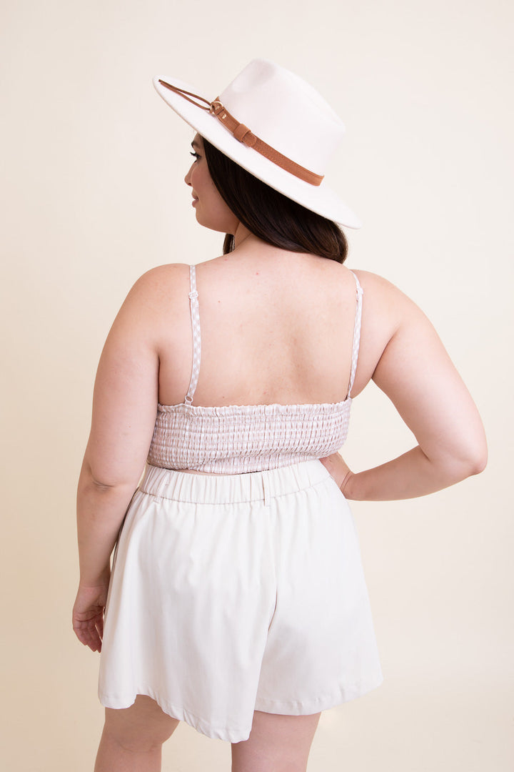 Gingham Smocked Bralette Plus Size