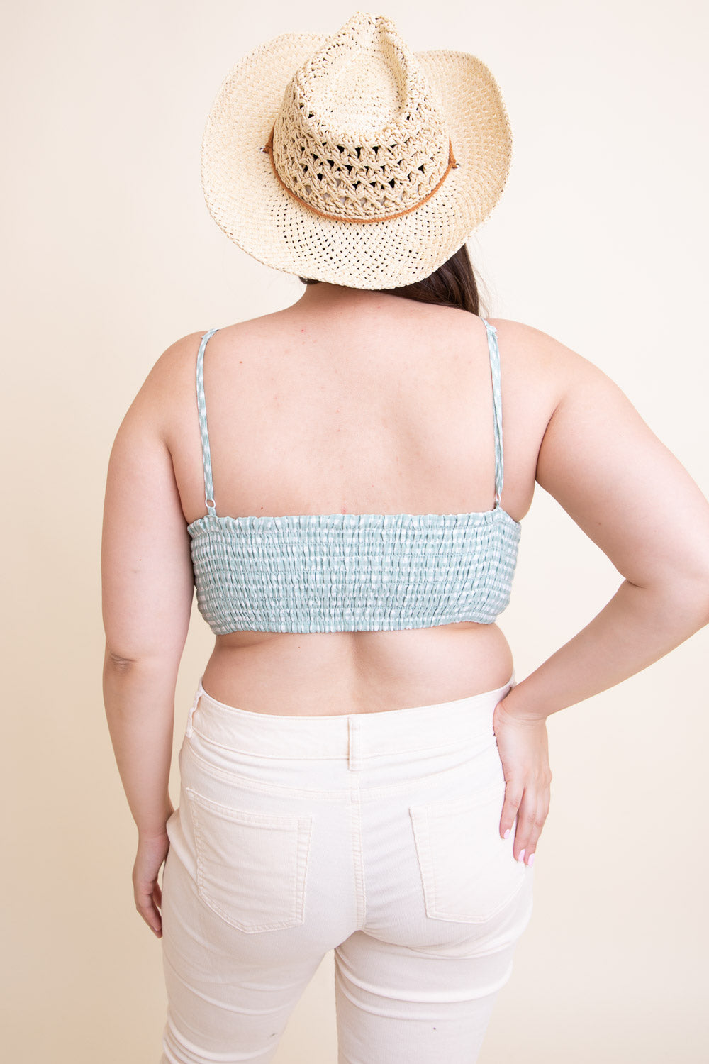 Gingham Smocked Bralette Plus Size