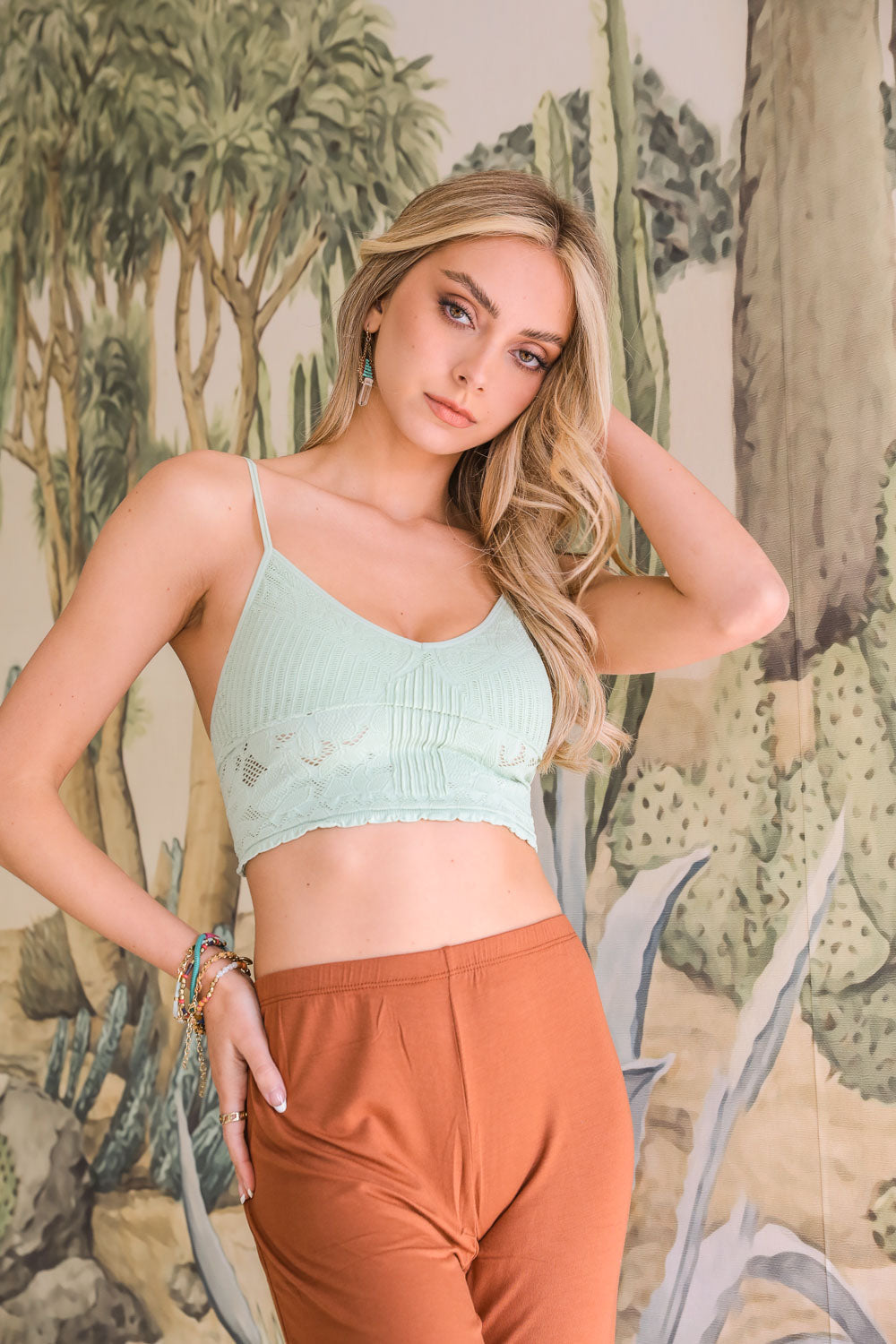 V-Cut Textured Brami Bralette XS/S / Sage