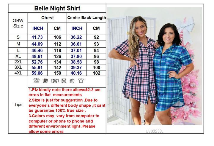 Buttery Soft Plaid Button Nightgowns (Ready to ship)